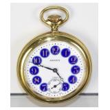 Arnex Incabloc 17 Jewel Pocket Watch with Gold