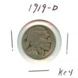 1919-D Buffalo Nickel