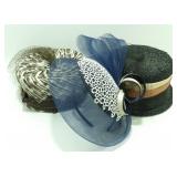 * Group of 3 Vintage Ladies Hats - Blue
