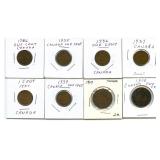 (8) Canadian Cents - Two Large and 6 Small