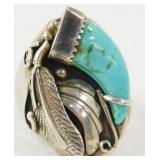 Sterling Silver Southwest Style Turquoise Ring -