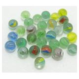 30 Vintage Snake Eye Marbles