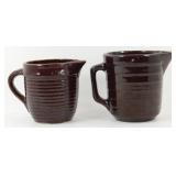 * Vintage Stoneware Farmhouse Pitchers - Marked