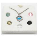 Sterling Silver Gemstone Cage Necklace - 4.05
