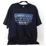 2XL Black T-Shirt with a Saying on the Front -