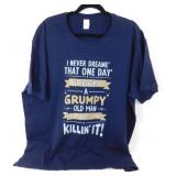 2XL Black T-Shirt with a Saying on the Front -