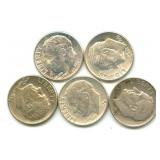 (5) Roosevelt Silver Dimes
