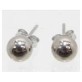 14K White Gold Pierced Earrings - 0.30 grams