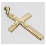 14K Yellow Gold Cross - 1.21 grams, Damage Noted