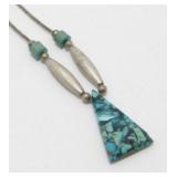 Vintage Sterling Silver and Birds Eye Turquoise