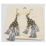 Mother and Kittens Pierced Earrings on Original