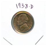 1938-D Jefferson Nickel - Very Nice Details