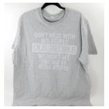 2XL Gray T-Shirt with a Saying on the Front - New