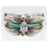 Vintage Sterling Silver and Turquoise and White