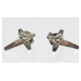 Sterling and 10K Gold Pierced Earrings - 0.85