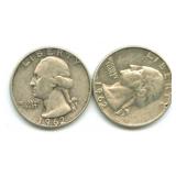 Pair of Washington Silver Quarters