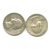 Pair of Washington Silver Quarters