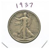1937 Walking Liberty Silver Half Dollar
