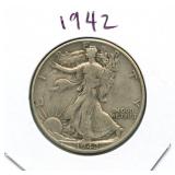 1942 Walking Liberty Silver Half Dollar