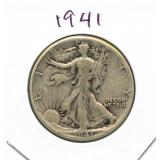 1941 Walking Liberty Silver Half Dollar