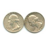 Pair of Washington Silver Quarters