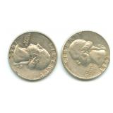 Pair of Washington Silver Quarters