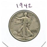 1942 Walking Liberty Silver Half Dollar