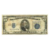 $5 Silver Certificate Blue Seal Note - Series