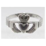 Sterling Silver Claddagh Ring - 1.32 grams, Size