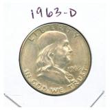 1963-D Franklin Silver Half Dollar