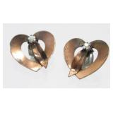 Vintage 1930ï¿½s Copper German Clip Earrings -