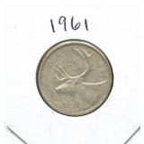1961 Canadian Silver Quarter