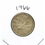 1966 Canadian Silver Quarter