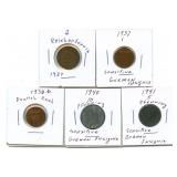 (5) German Reichspfennig Coins (Swastika)