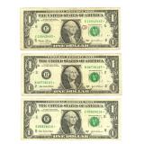 (3) $1 Federal Reserve Star Notes - Series 2003