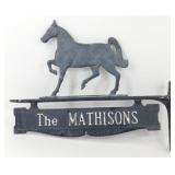 * Old Horse Weather Vane, Home Sign on Bracket -