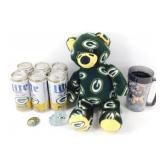 * Green Bay Packers Items - Empty 6 Pack, Teddy