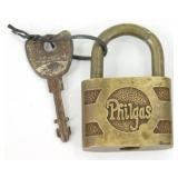 Vintage Philgas Padlock with Key - Phillips 66