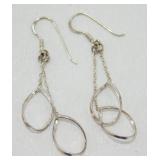 Sterling Silver Dangle Oval Earrings