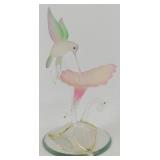 * Baron Glass Hummingbird and Flower Figurine