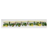 7 Vintage John Deere USA Die Cast Small Tractors