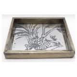 * Wood Tray with Glass Insert