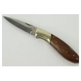 D.E.S. Stainless Lockblade Knife with Walnut