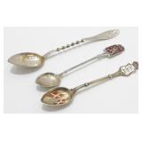 Three Antique 830S Ornate Smaller Spoons - 28.69