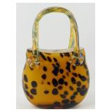 * Murano Glass Style Purse Vase - 7.5" Tall