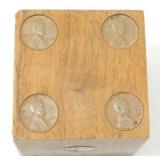 Wooden Dice with Pennies