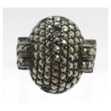 Sterling Silver & Marcasite Dome Ring