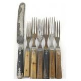 6 Antique Civil War Era Forks & Knives
