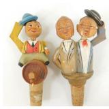 2 Carved ANRI German Moving Wire Stoppers