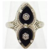 Ladies 14k Gold Ring - 2 Diamonds, Very Nice